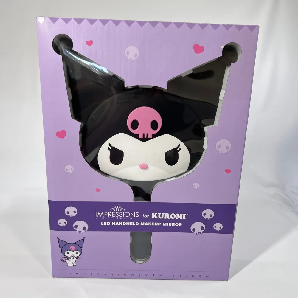 Impressions Vanity Kuromi LED Handheld Makeup Mirror USB Rechargeable‎ NEW